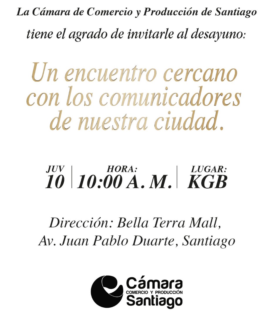 Gracias a la Camara de Comercio de Santiago por la invitación