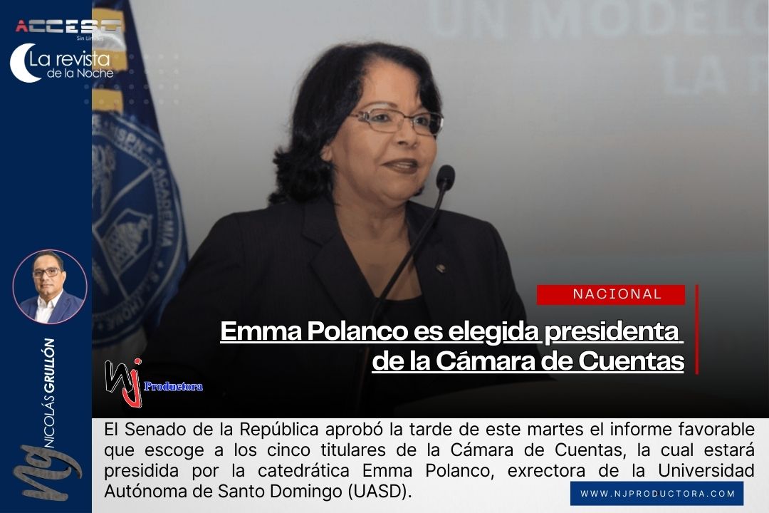 Emma Polanco es elegida presidenta de la Cámara de Cuentas