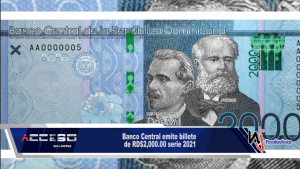 Banco Central emite billete de RD$2,000.00 serie 2021